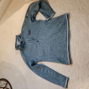Patagonia half zip up.  Size S.  Light aqua with white/black blend.